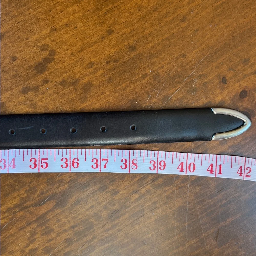 Eurometal Black Italian Leather Belt Sz 36/90
